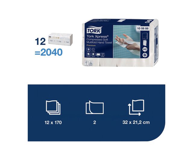 Handduk TORK Pre H2 Xpress Komp. 2040/fp